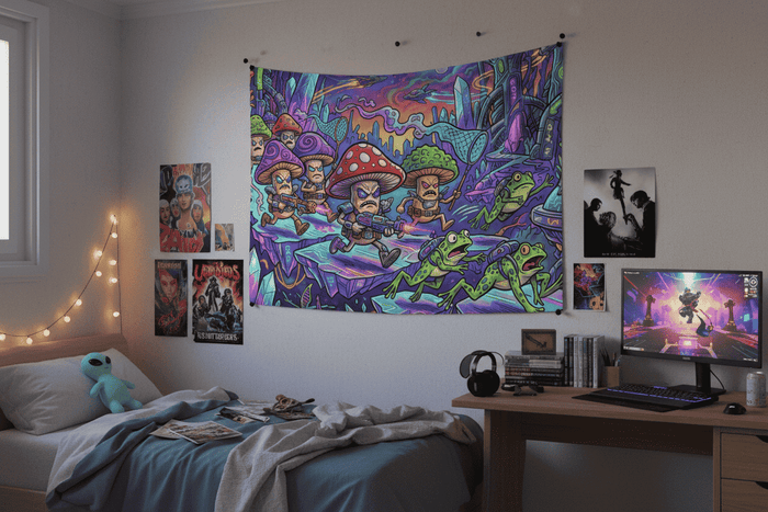 Futuristic Mushroom People Tapestry - Smokin Resin Company