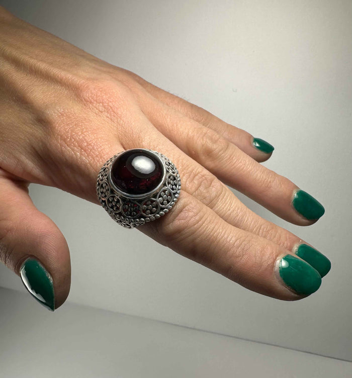 Garnet Ring - Size 6 - Smokin Resin Company