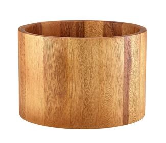 Genware Acacia Wood Straight Sided Bowl 22.5cm x 15cm