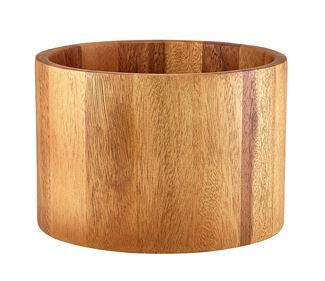 Genware Acacia Wood Straight Sided Bowl 22.5cm x 15cm