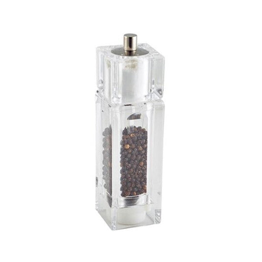 Genware Clear Square Combi Pepper Grinder/Salt Shaker (Box Of 6)