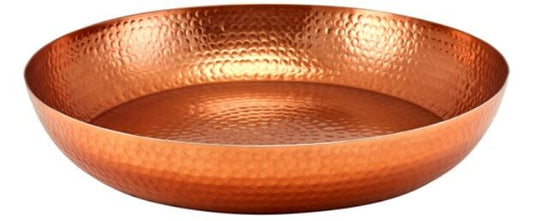 Genware Copper Hammered Aluminium Platter, 44 x 7.2cm (Dia x H)