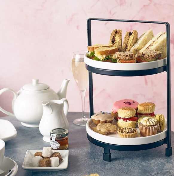 Genware Two Tier Presentation Plate Stand 20.5 x 21.5 x 30.5cm (L x W x H)