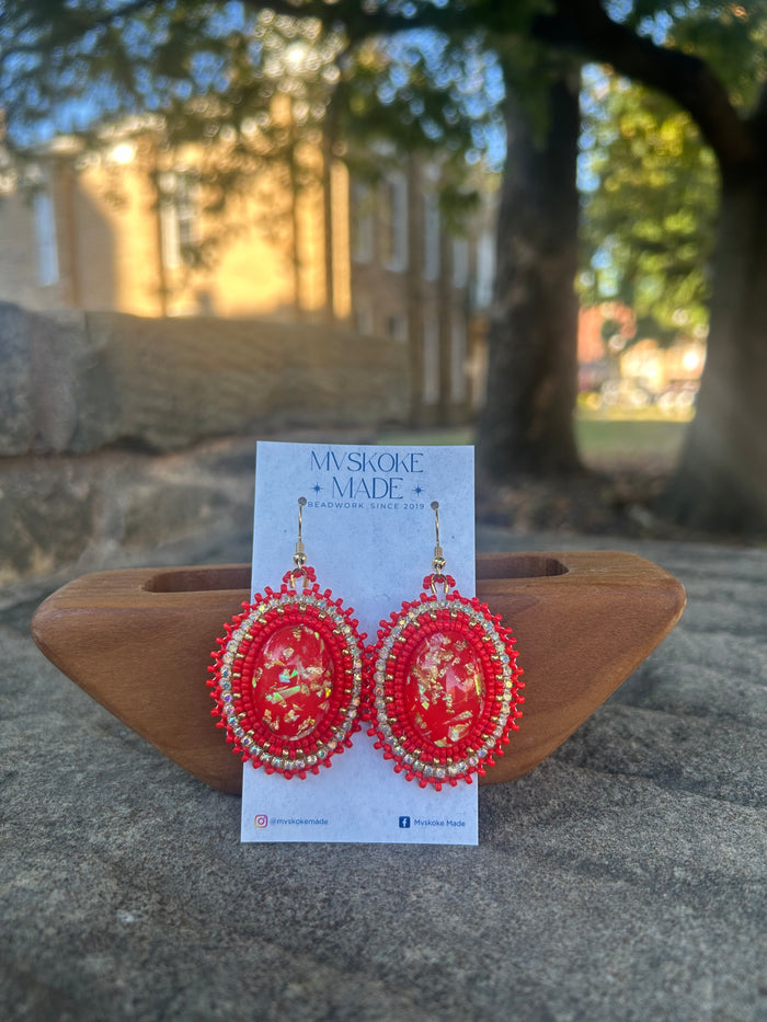Glow Dangles Made By Mvskoke Made Beadwork