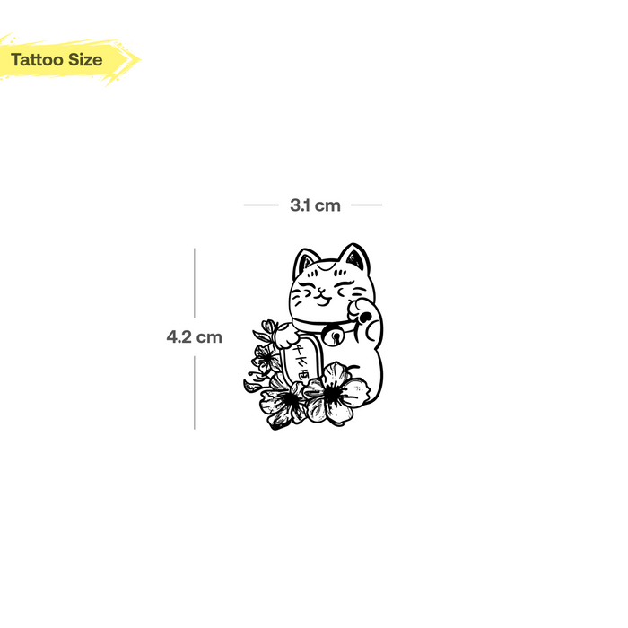 Glücks Winkekatze Tattoo