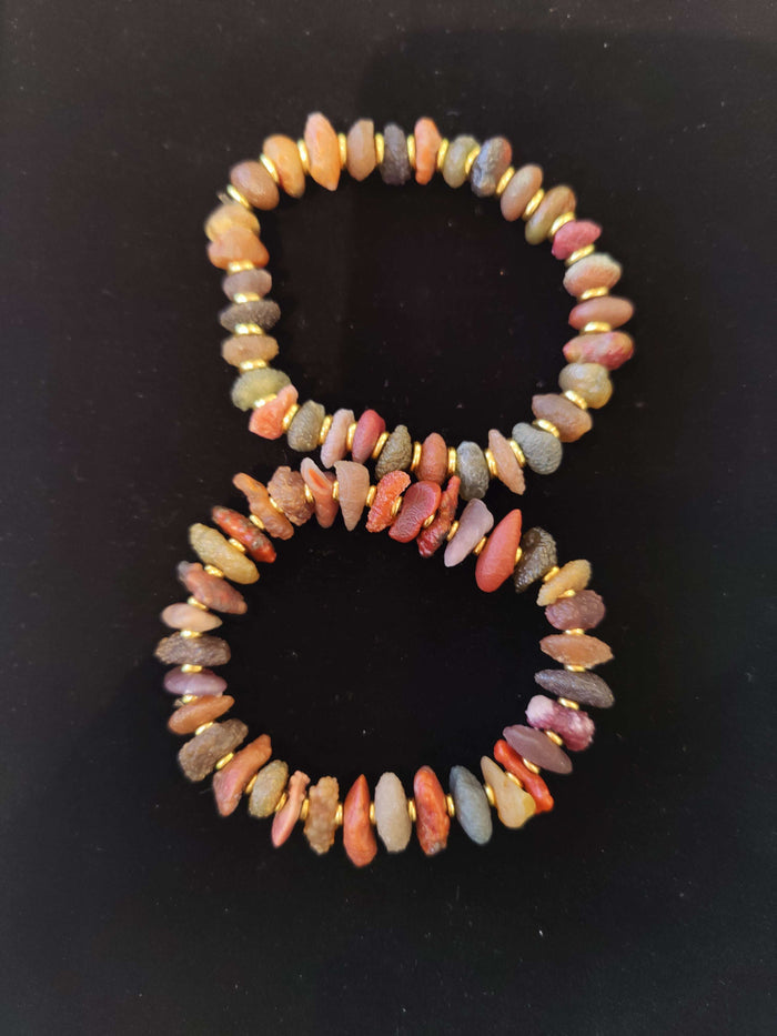 Gobi Desert Agate Beaded Bracelet, Gobi Desert, China - Smokin Resin Company