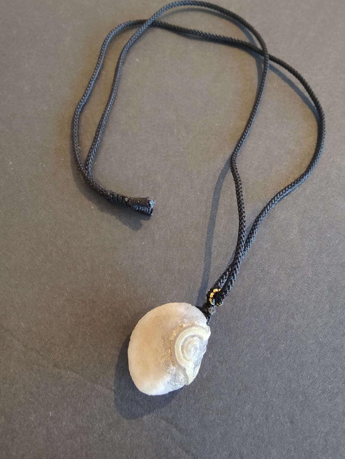 Gobi Desert Eye Agate Pendant on Black Cord Necklace - Smokin Resin Company