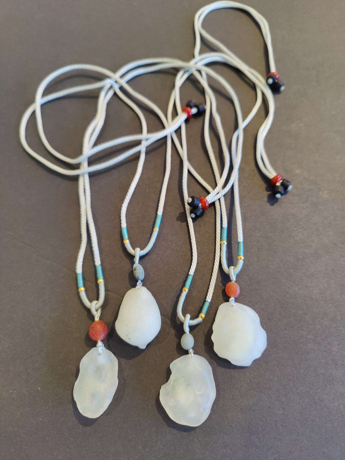 Gobi Desert Green Moss Agate Pendant with Adjustable Cord Necklace 28" - Smokin Resin Company