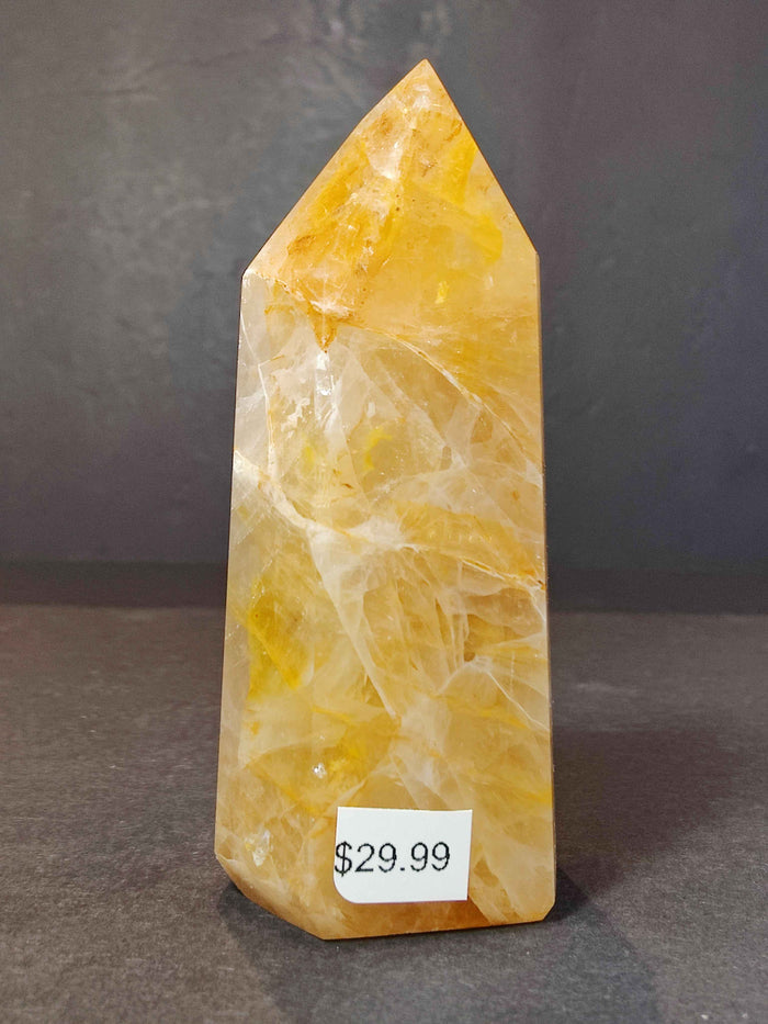 Golden Healer (Hematoid) Quartz Polished Obelisk Tower Sculpture - Smokin Resin Company