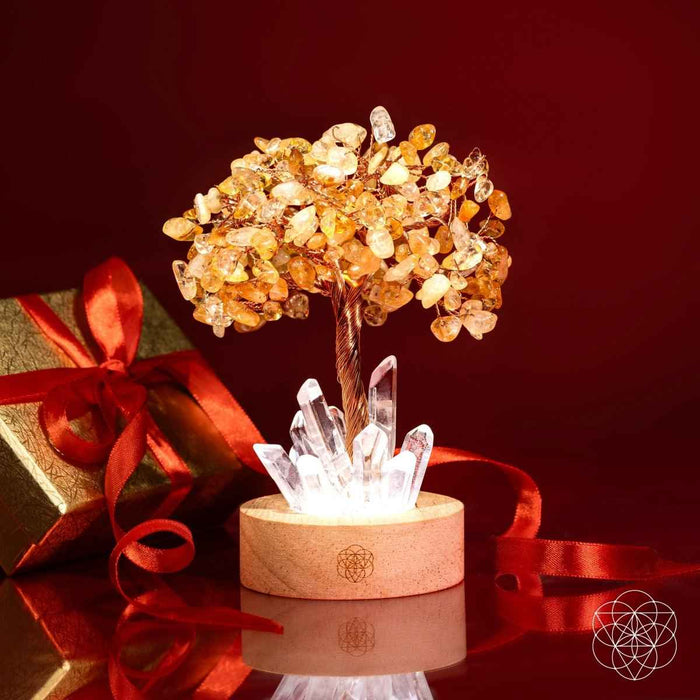 Golden Lamp of Wealth - Citrine Tree