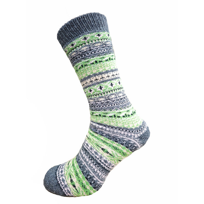 Colorful patterned sock on a white background