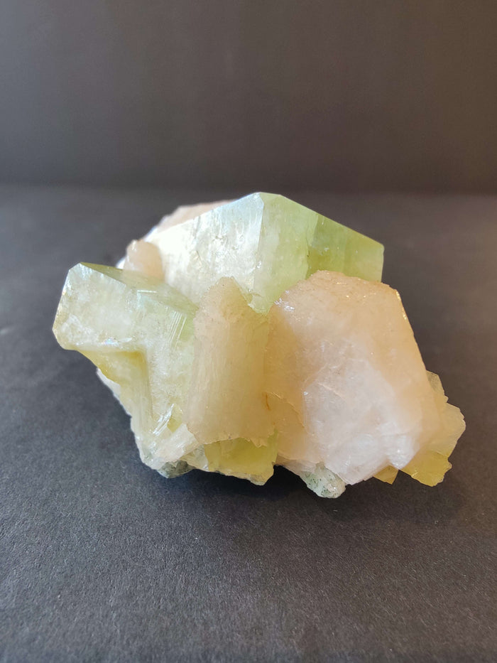 Green Apophyllite Cubes with Peach Stilbite Specimen 157g - Smokin Resin Company
