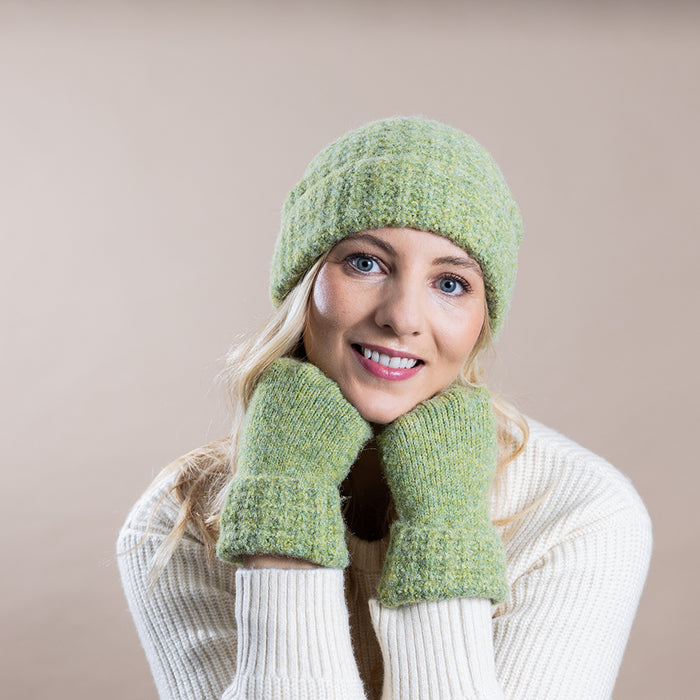 Green Boucle super soft gloves