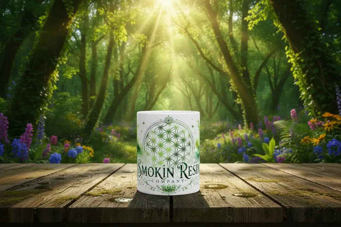 Green Flower of Life Ceramic Mug