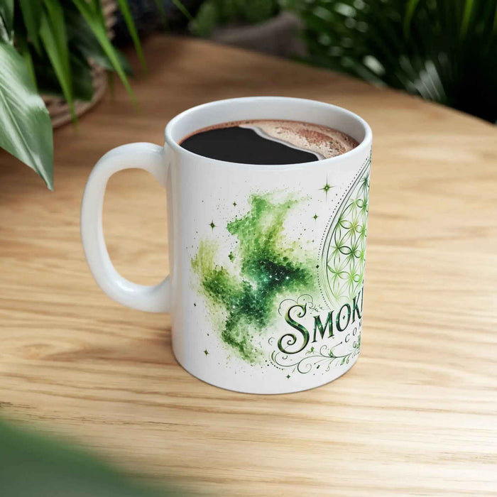 Green Flower of Life Ceramic Mug