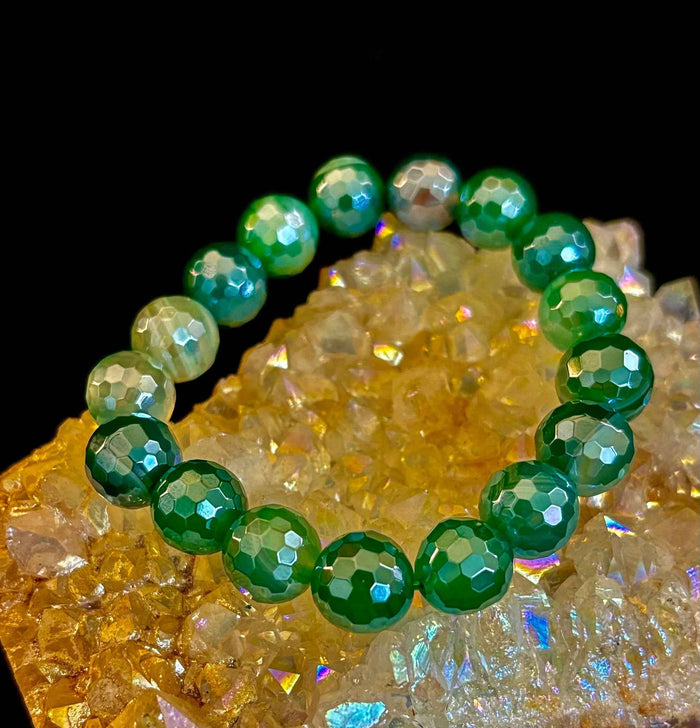 Green Goddess Mystic Banded Agate Bracelet