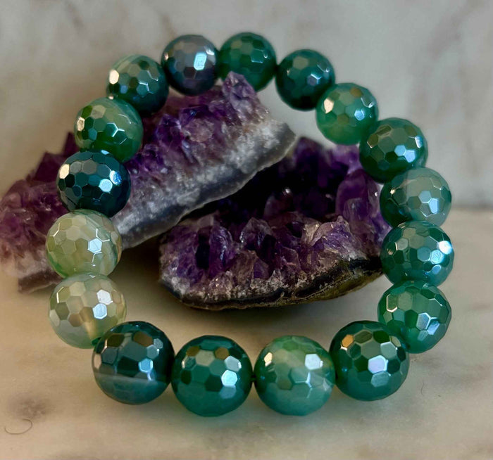 Green Goddess Mystic Banded Agate Bracelet