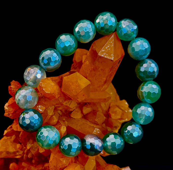 Green Goddess Mystic Banded Agate Bracelet - Smokin Resin Company