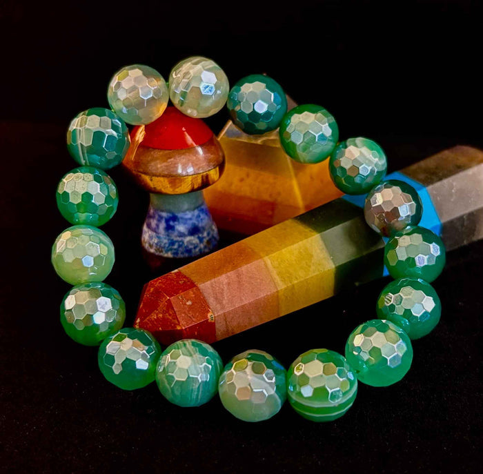 Green Goddess Mystic Banded Agate Bracelet