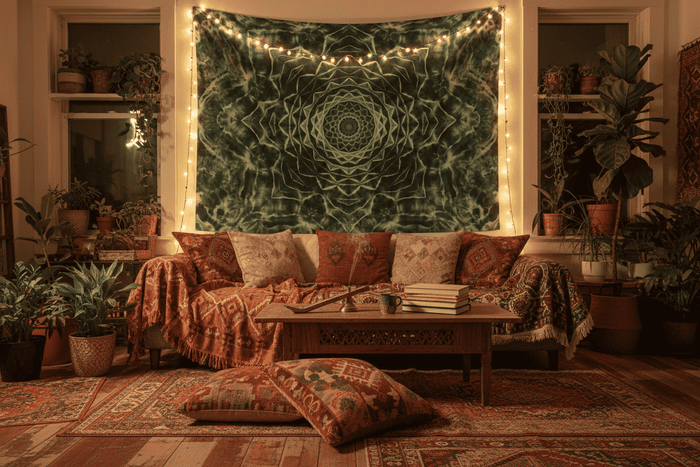 Green Mandala Wall Tapestry - Smokin Resin Company
