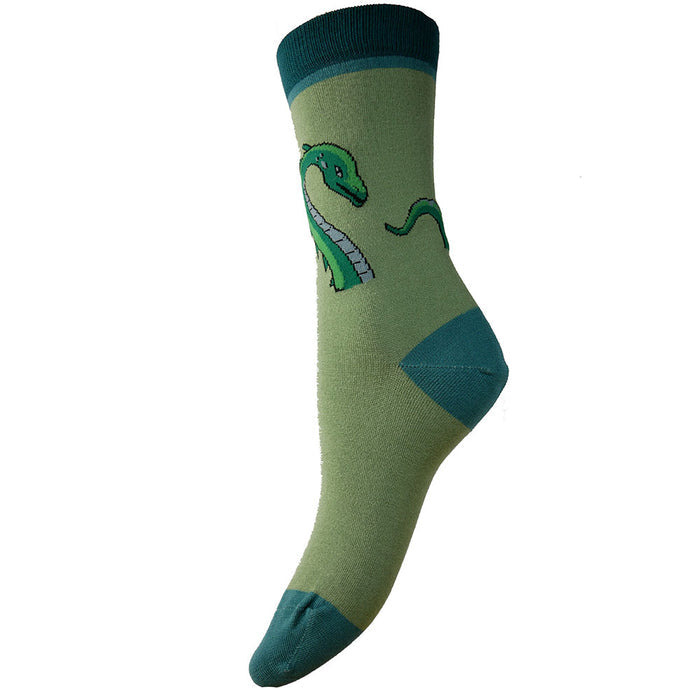 Green Sea Serpent ladies' Bamboo Socks