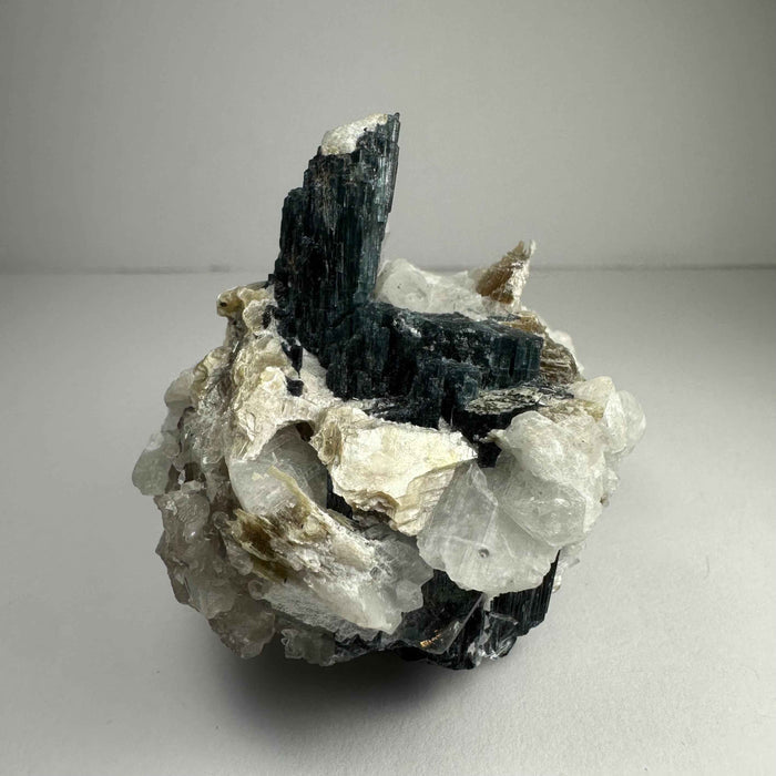 Green Tourmaline with Quarz, Mica and Albite, Brazil - Smokin Resin Company