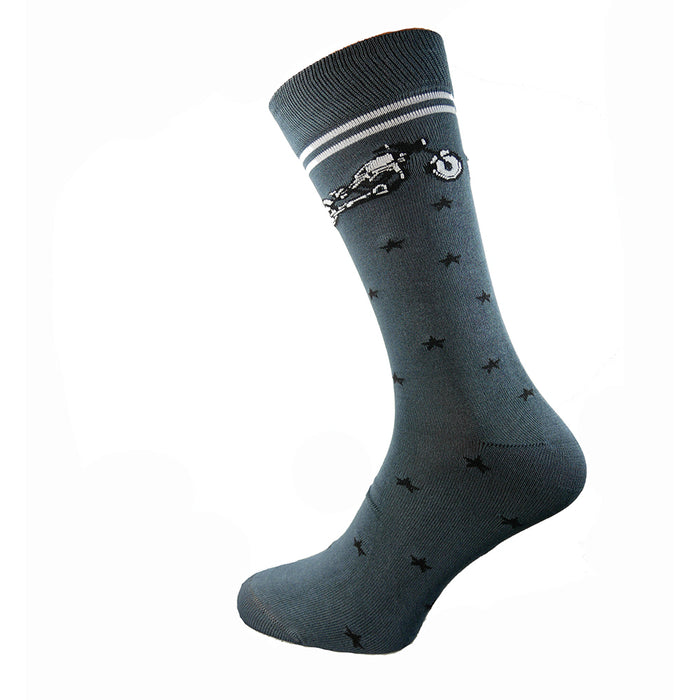 Grey Easy Rider Bamboo crew socks