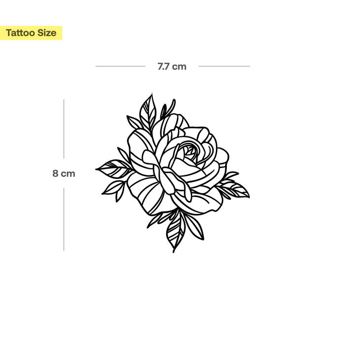 Große Rosen Blüte Tattoo