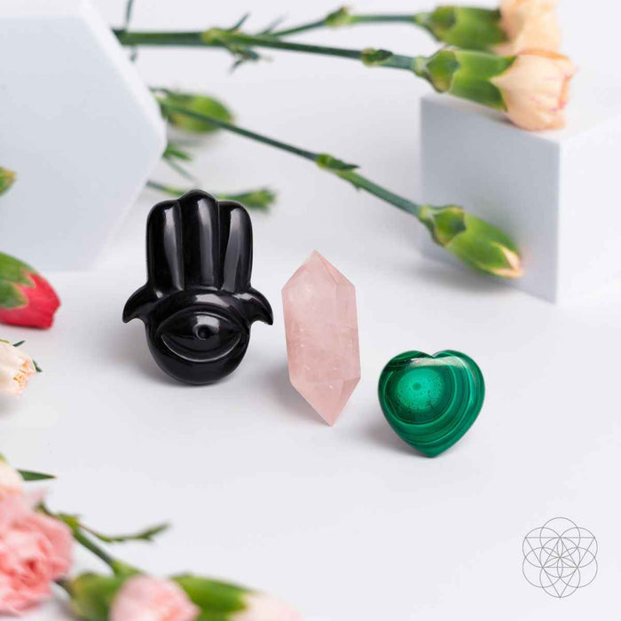 Hamsa Hand of Safe Travels: Aromatherapy Crystal Car Kit
