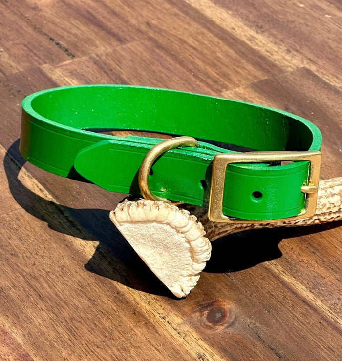 Dogtraining101 Puppy Hand Painted Leather -  Dark Green