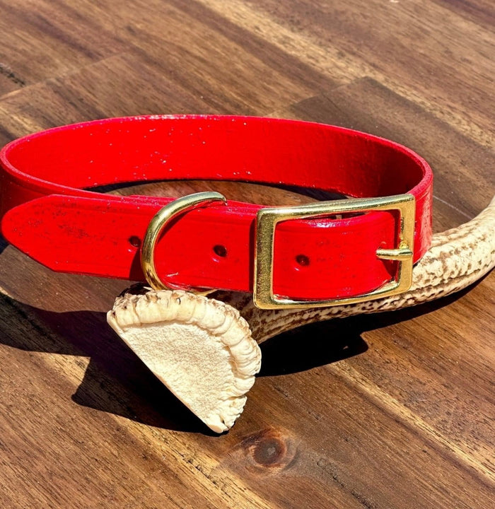 Dogtraining101 Puppy Hand Painted Leather - Glitter Red