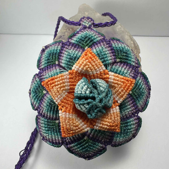 Hand-woven Flower Necklace with Hematite end - Smokin Resin Company