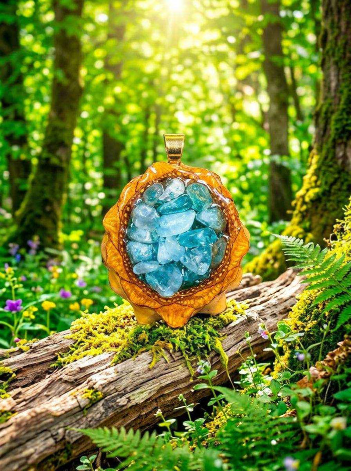 Handmade Crystal Chip Pendant | Unique PNW Resin Jewelry for Effortless Style