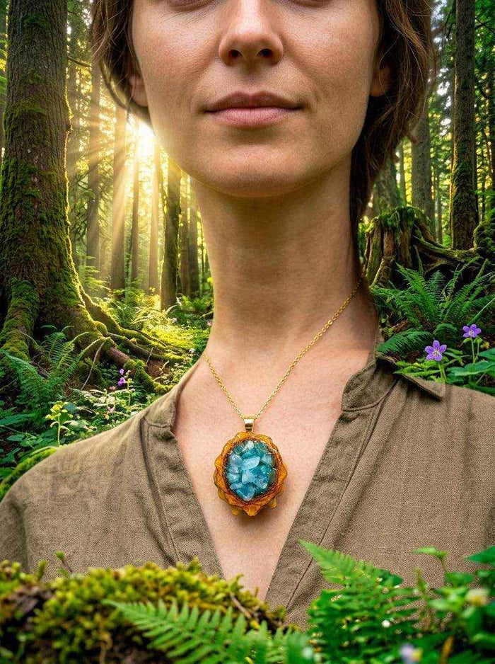 Handmade Crystal Chip Pendant | Unique PNW Resin Jewelry for Effortless Style