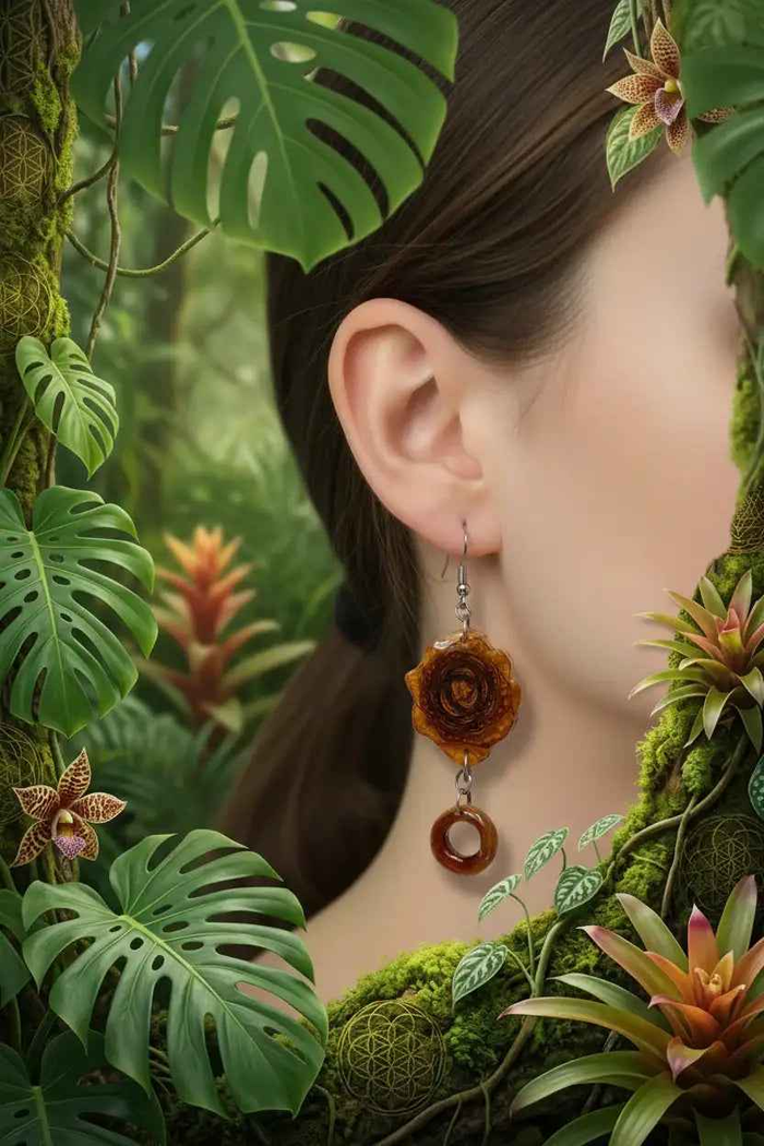 Handmade Pinecone Resin Earrings - Unique Nature-Inspired Jewelry