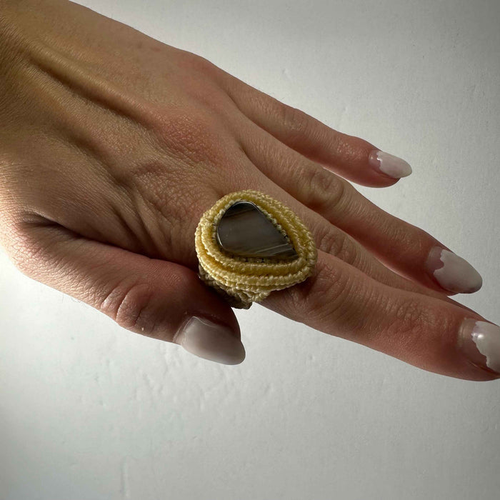 Handmade Woven Ring with Stone - Smokin Resin Company