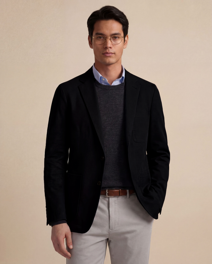 Black Cotton Twill / Made to Measure / Standard