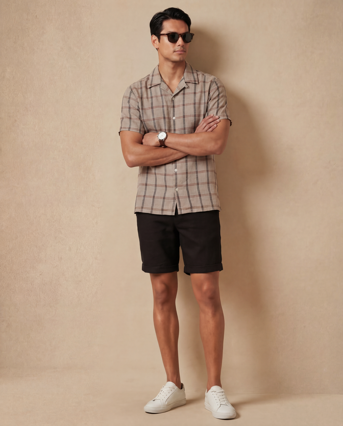 Made to Measure / Sandstone Check Linen / Standard