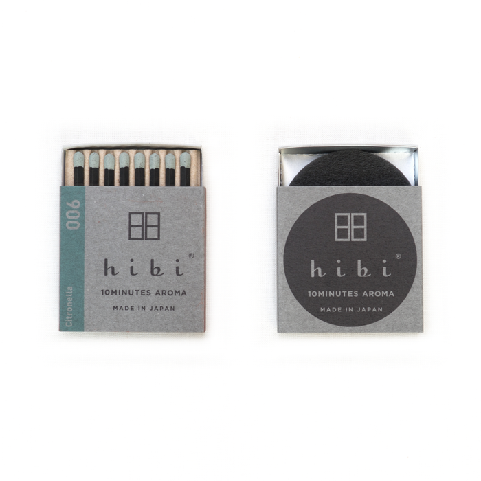 HIBI 8 Incense Matches - Citronella