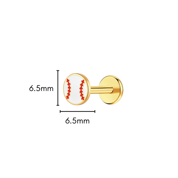 Home Run Enamel Flat Back Stud