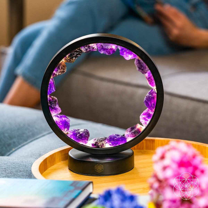 I Am At Peace - Spiritual Protection Amethyst Lamp