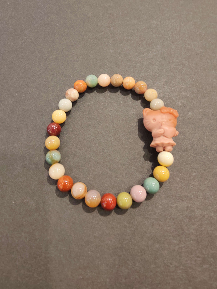 Jasper Multi-Color Bead Bracelet with Animal Charm - Smokin Resin Company