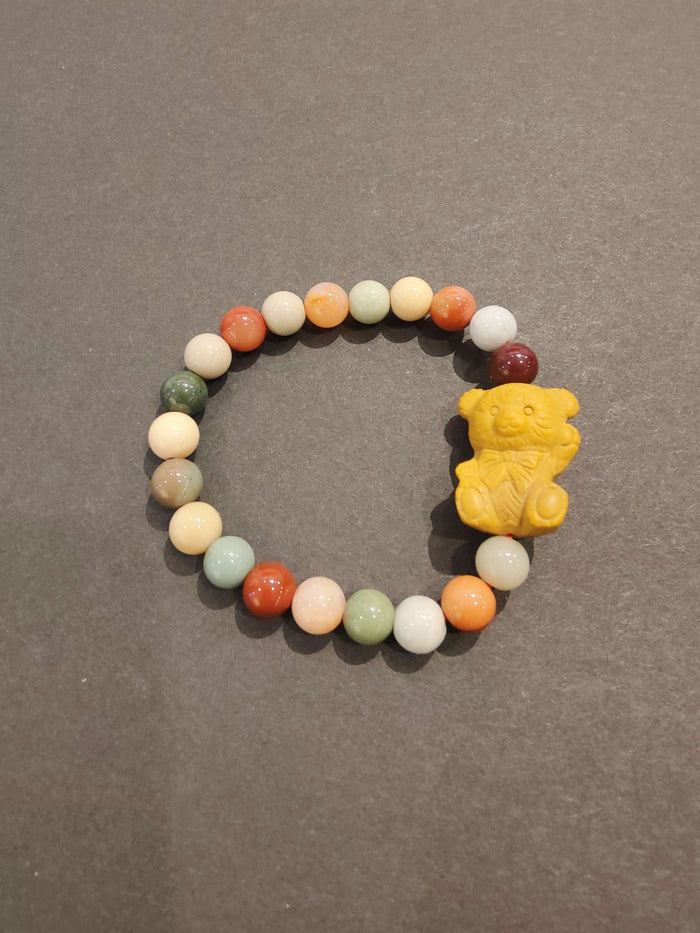 Jasper Multi-Color Bead Bracelet with Animal Charm - Smokin Resin Company