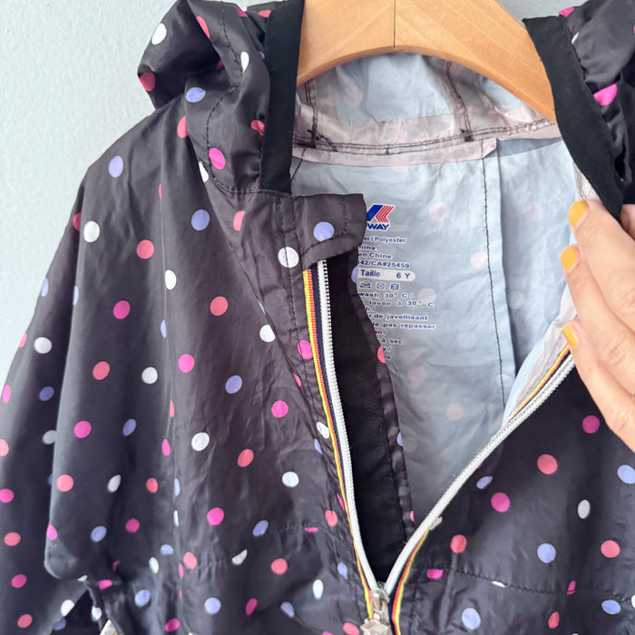 K-way / Black x dots windbreaker / 6Y