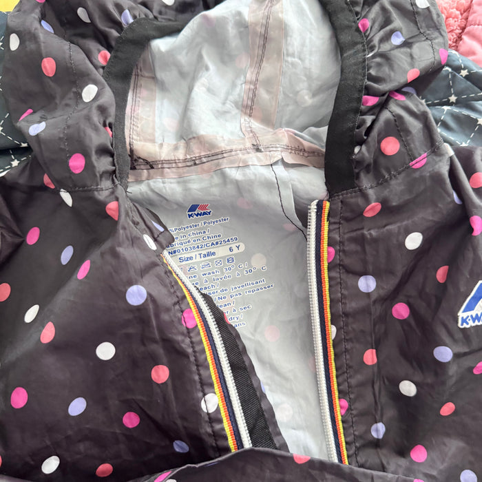 K-way / Black x dots windbreaker / 6Y