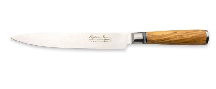 Katana Saya Olive Wood Handled Carving Knife 20cm (Kso-15)