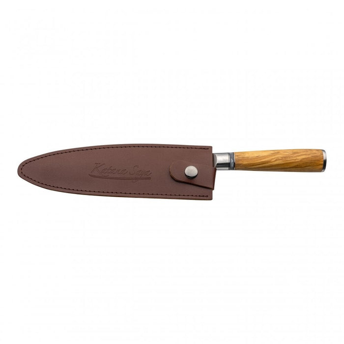 Katana Saya Olive Wood Handled Carving Knife 20cm (Kso-15)
