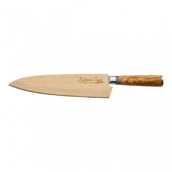 Katana Saya Olive Wood Handled Gyuto Knife 20cm (Kso-04)