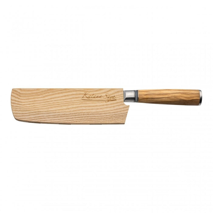 Katana Saya Olive Wood Handled Nakiri Knife 18cm (Kso-03)
