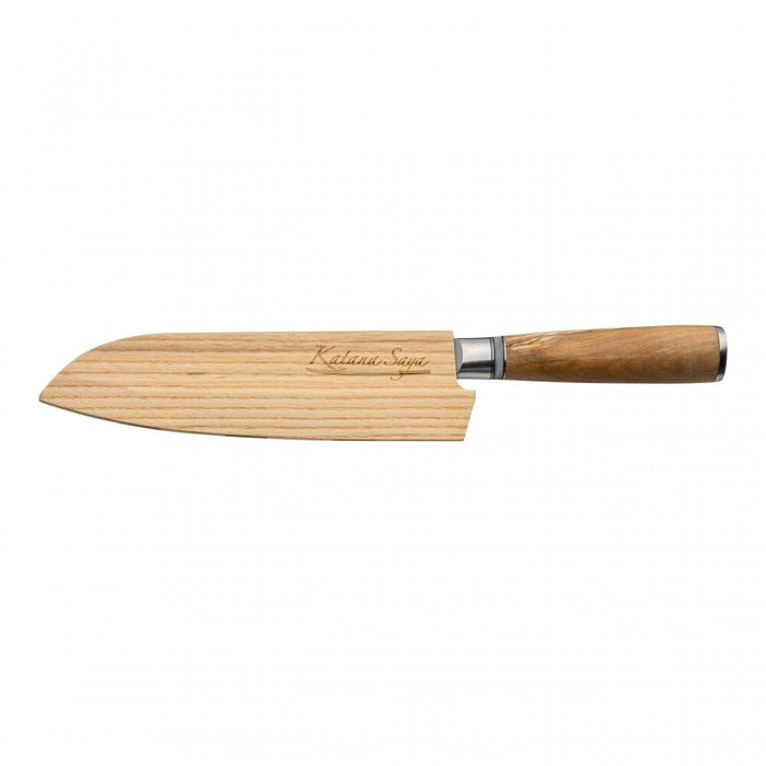 Katana Saya Olive Wood Handled Santoku Knife 18cm (Kso-02)